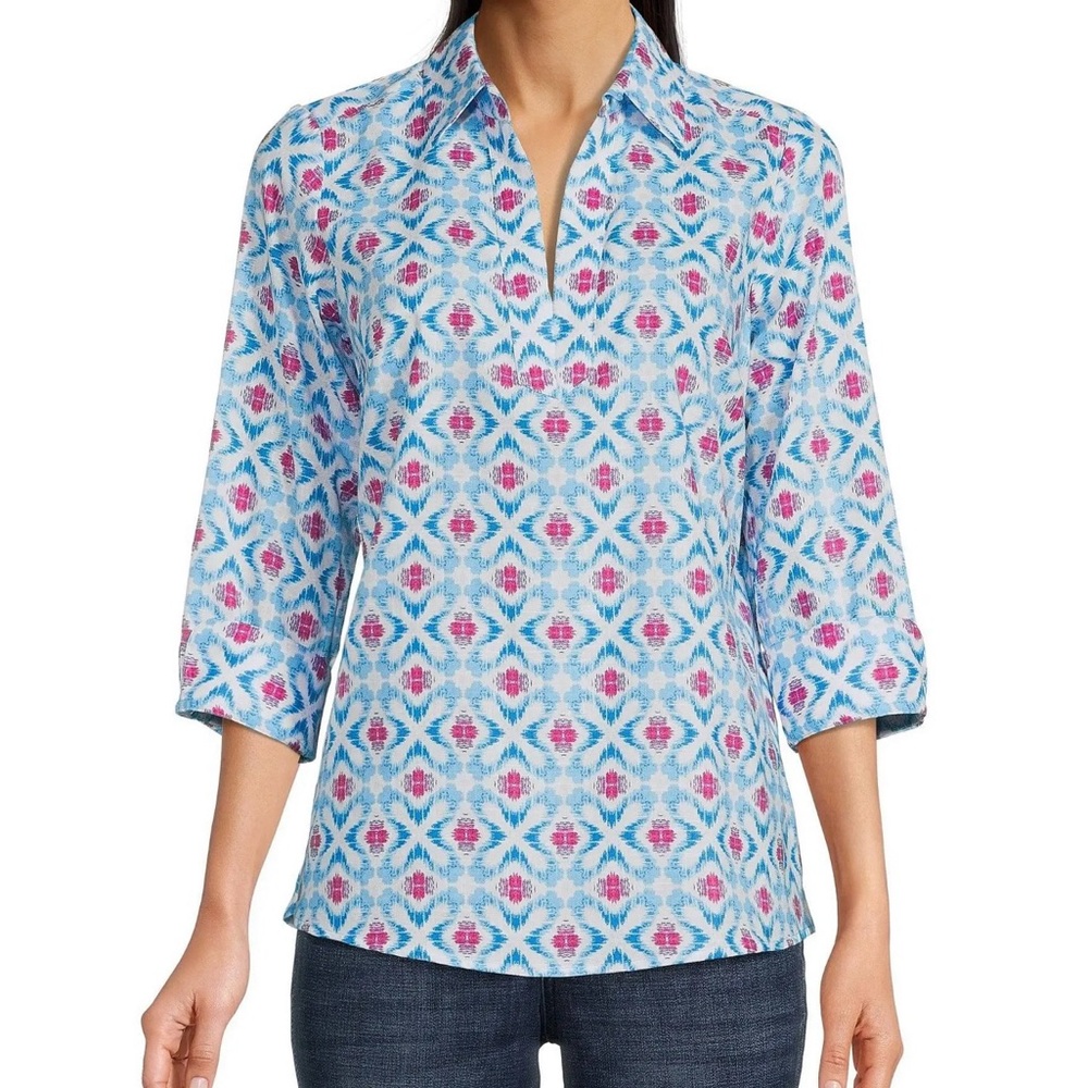 Foxcroft NYC Popover Top - Picture 1 of 5